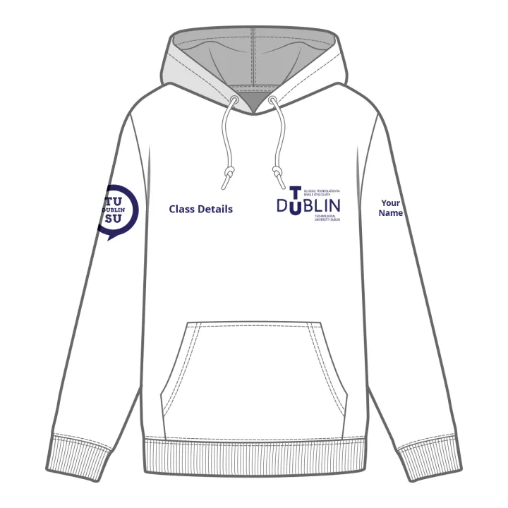 TU Dublin SU Class Merchandise - Hoodie Front - White